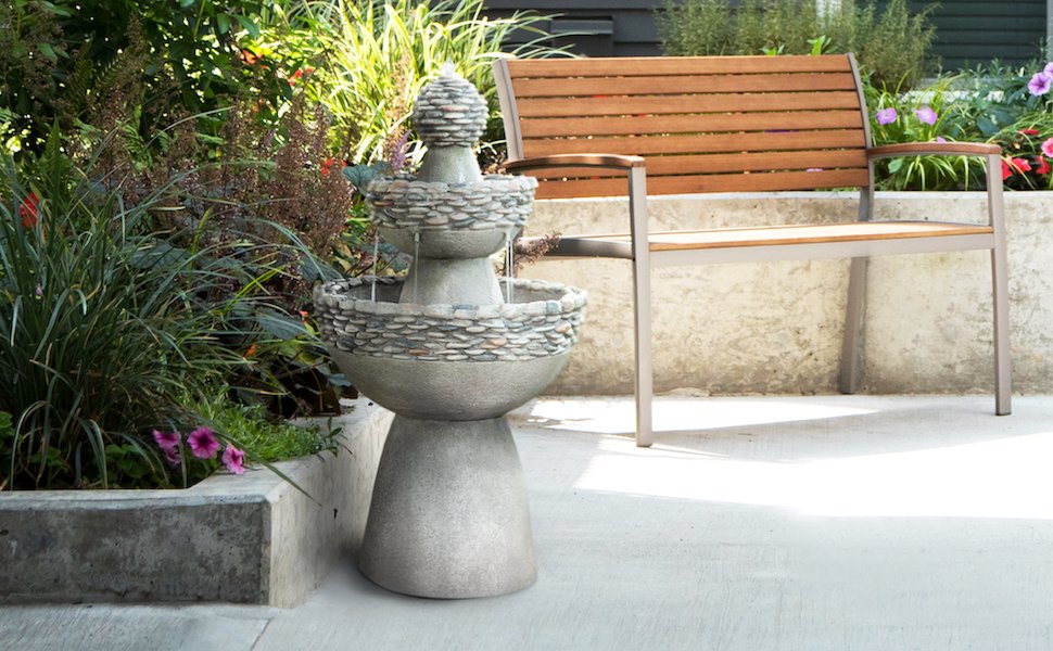 Majestic Pedestal Waterfall Fountain