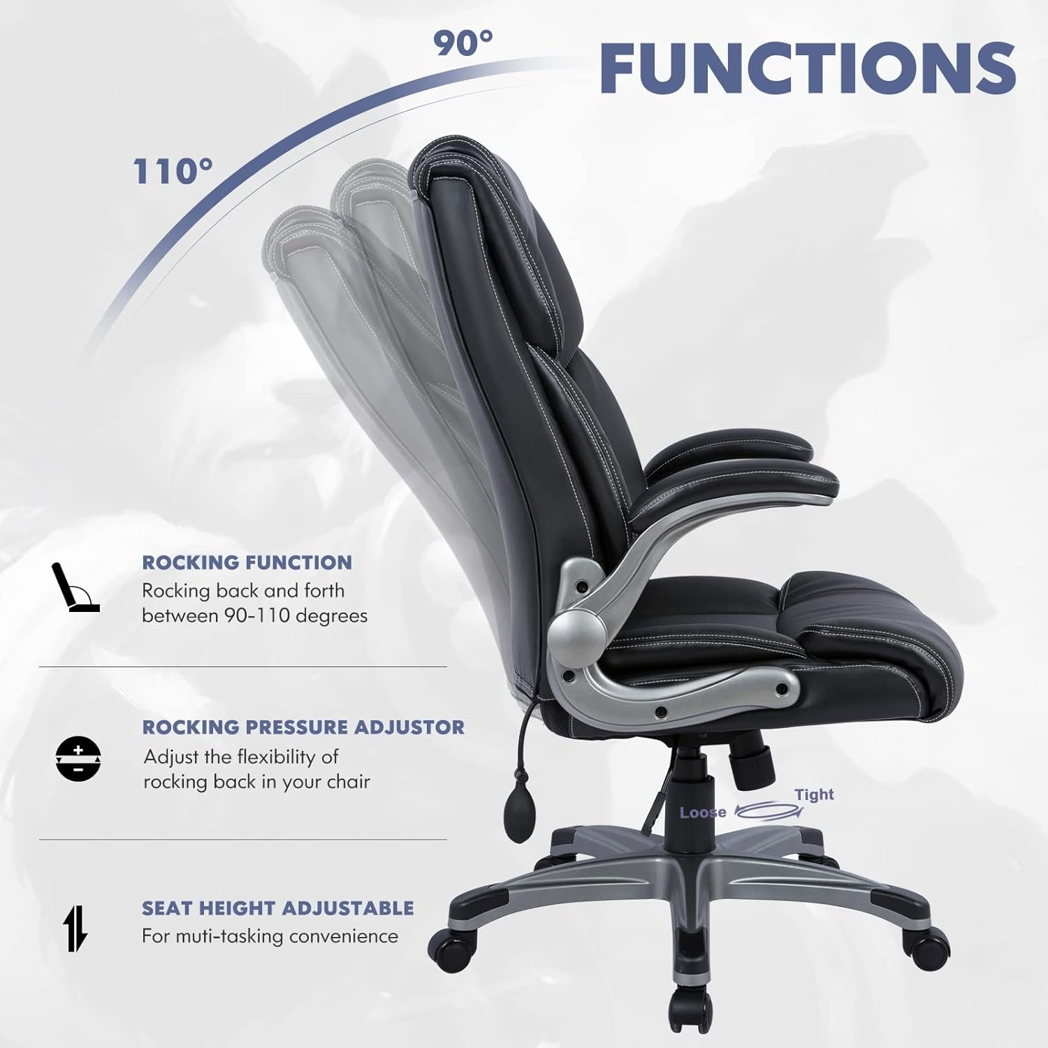 COLAMY Executive Leather Office Chair