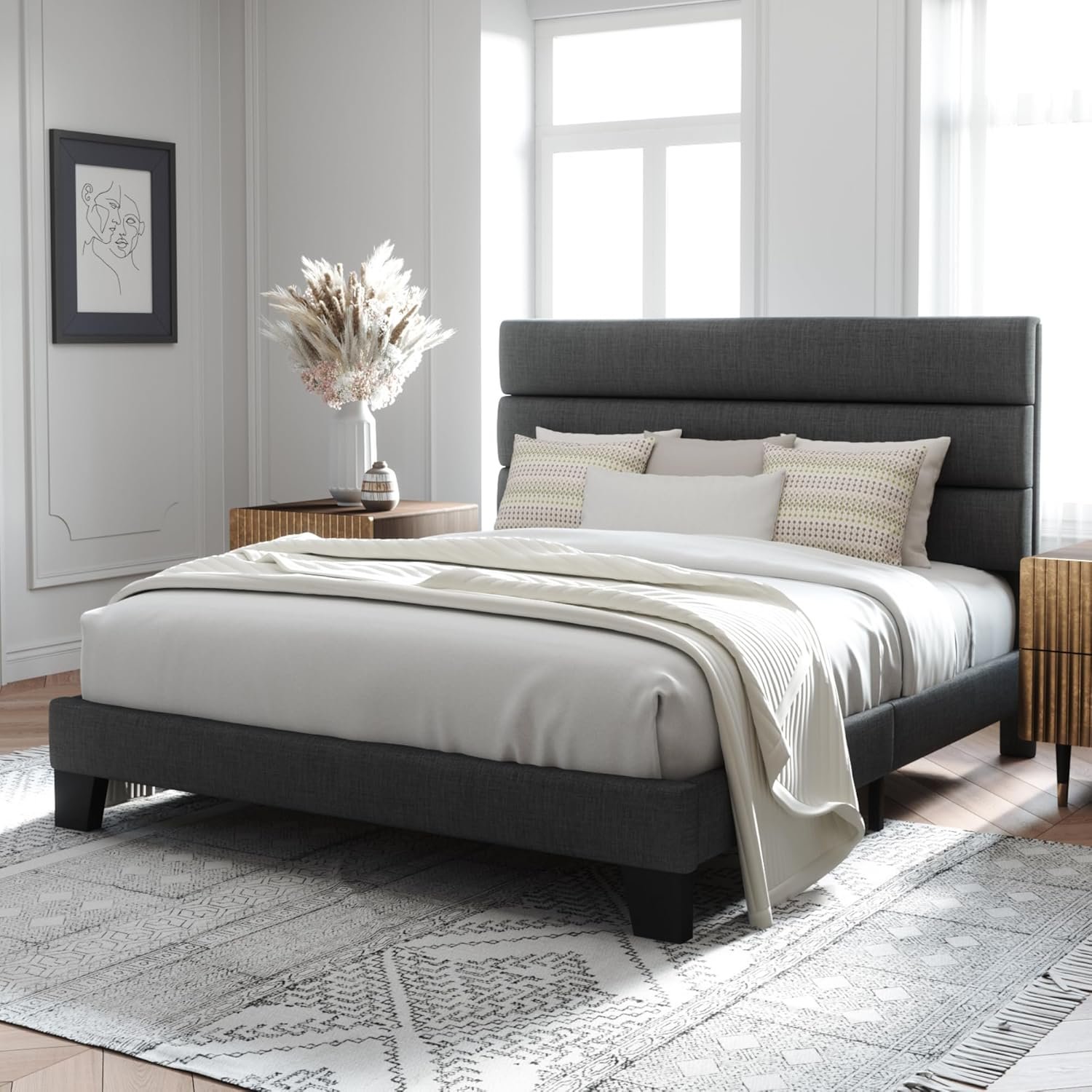 Allewie Upholstered Platform Bed Frame