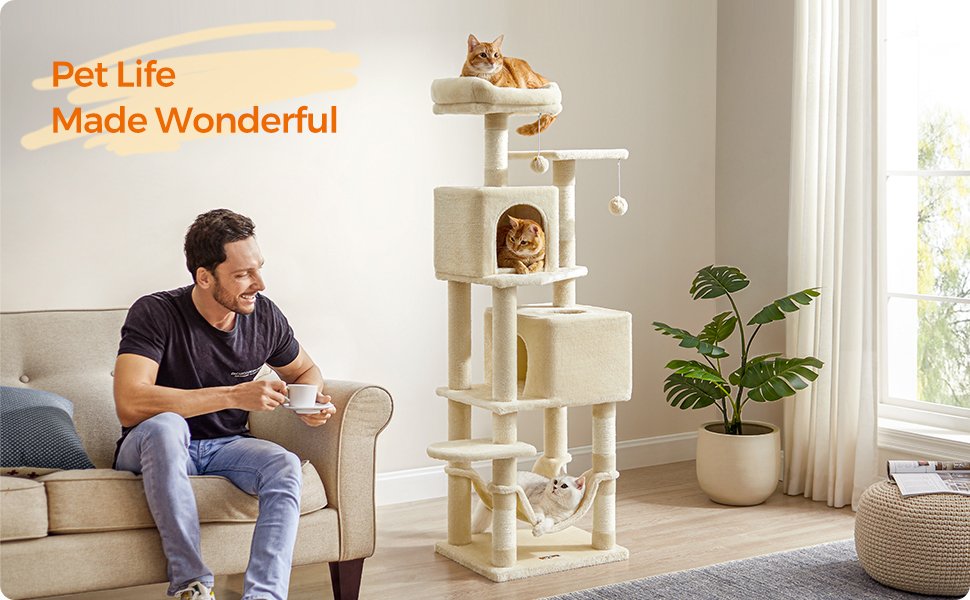 Feandrea 61-Inch Cat Condo Review – Best Multi-Level Tower for Indoor Cats? 1 Feandrea 61-Inch Cat Condo Review