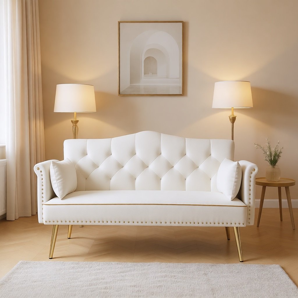 Best Velvet Loveseat Sofa for Small Spaces — Stylish & Comfortable 55-Inch Design 5 scsss Furno Home